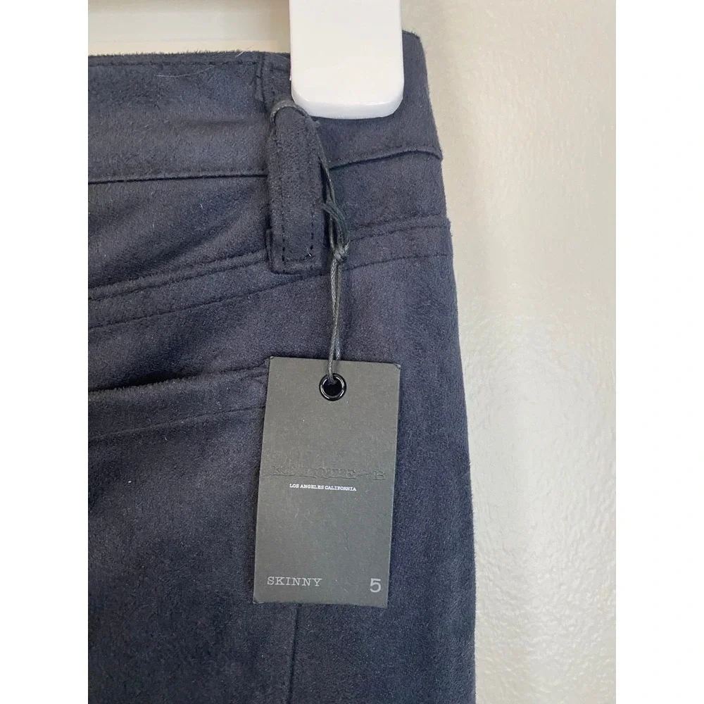 NWT Klique B dark navy Suede skinny jeans - Picture 5 of 6